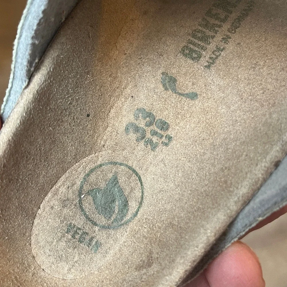 Birkenstock Arizona Kids‎ Vegan Light Green Canvas Unisex Big Kids 2-2.5 EU 33
